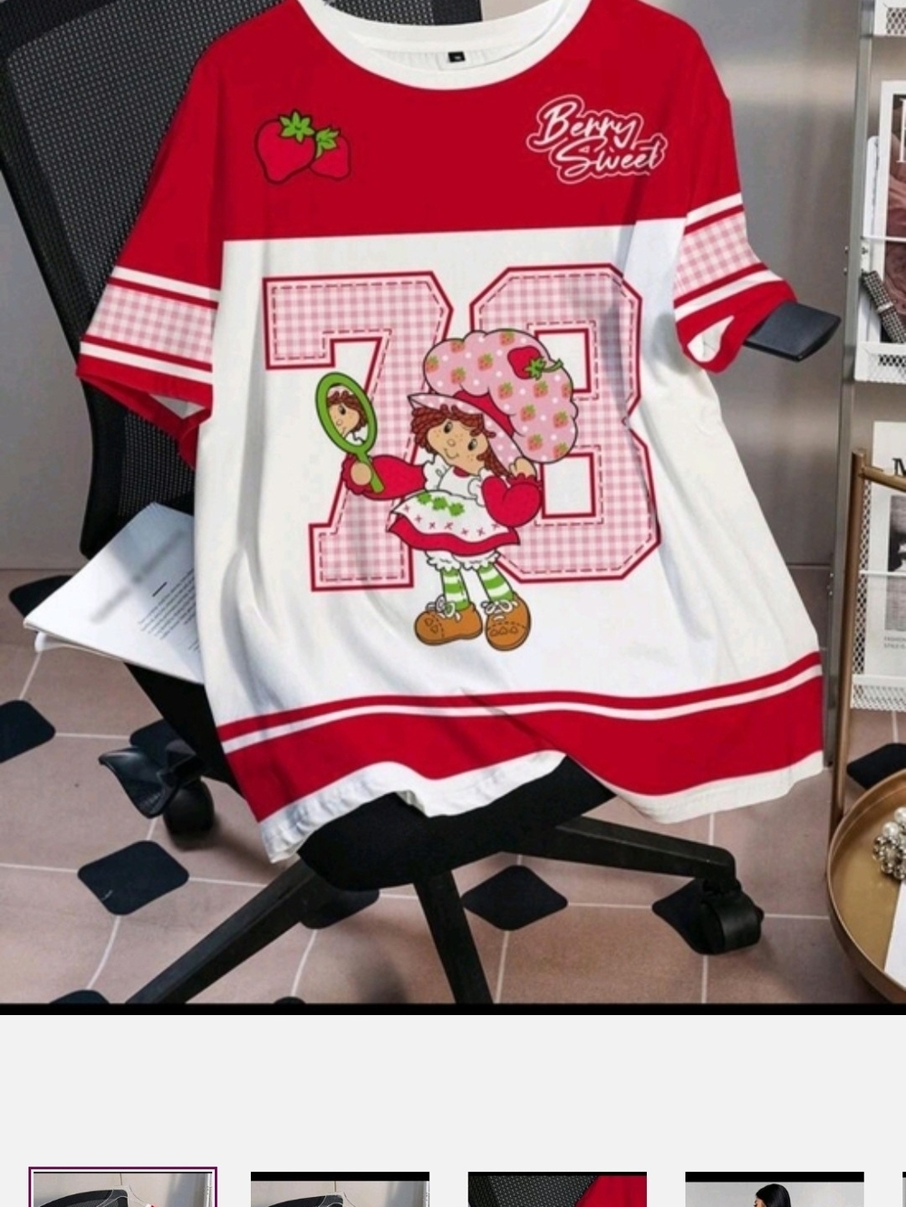 PRICE DROP 👇🏼 Berry Sweet Red & White Graphic Jersey Top